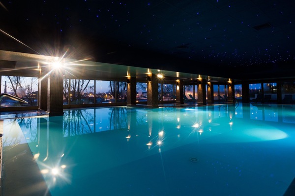 Indoor pool, open 10:00 AM to 8:00 PM, sun loungers