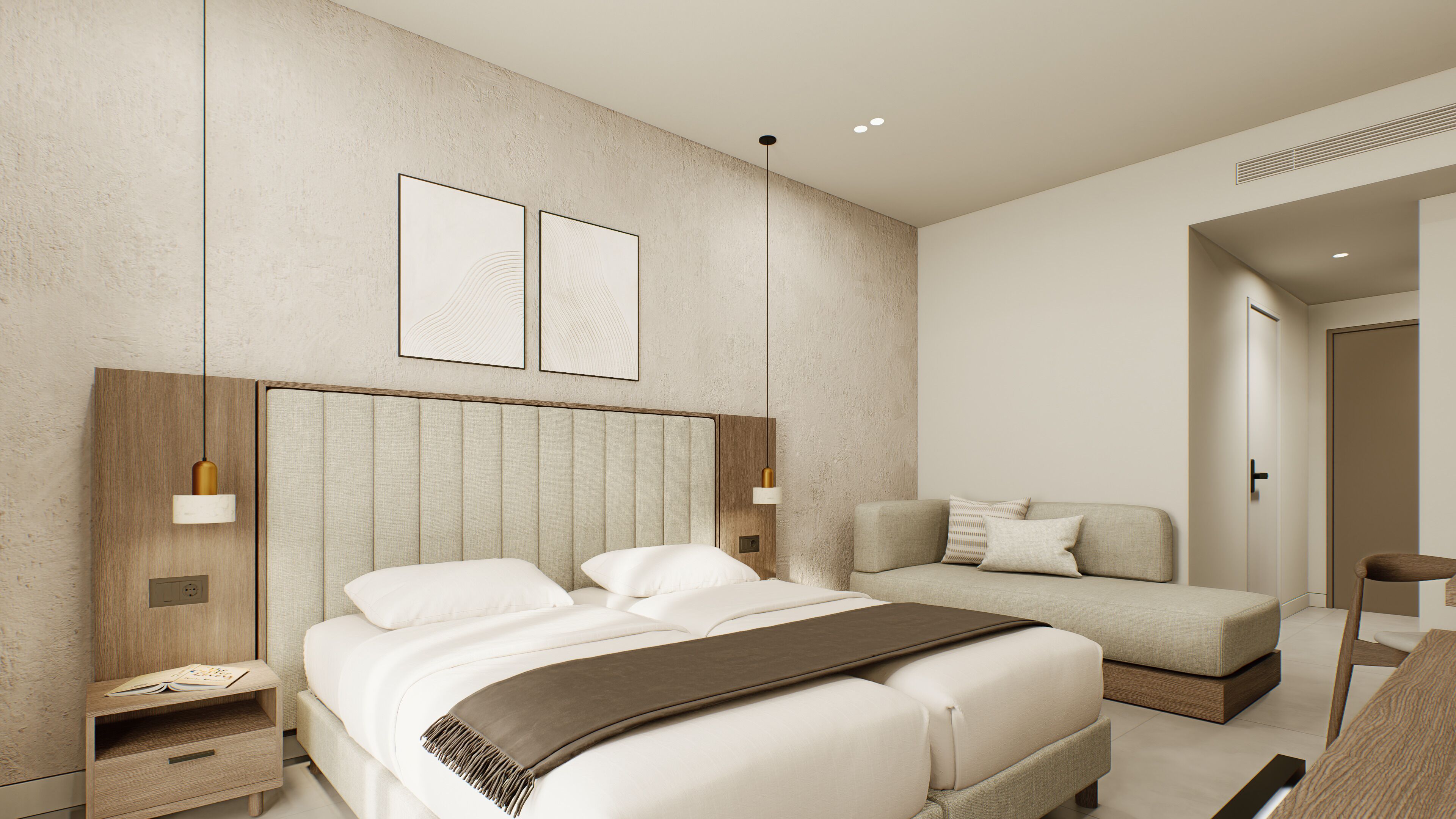 ห้องดีลักซ์ดับเบิลหรือทวิน | เครื่องนอนระดับพรีเมียม, เตียงพร้อมฟูกเสริมที่นอน, มินิบาร์