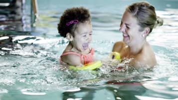 Guests can enjoy a refreshing swim in this indoor pool.