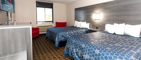 Blackout drapes, free WiFi, bed sheets