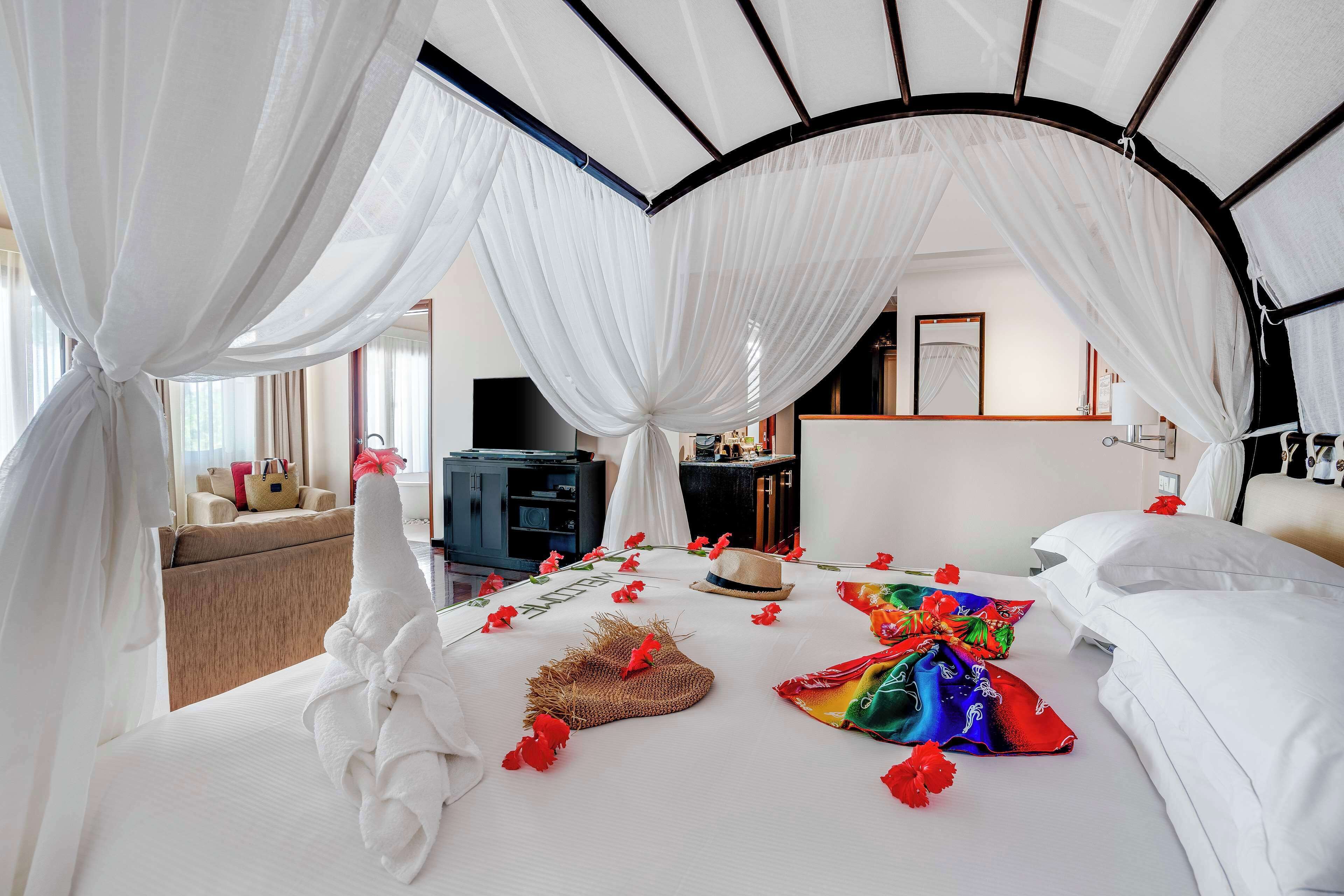 Villa Deluxe, 1 cama de matrimonio grande, piscina privada, frente a la playa | Ropa de cama de alta calidad, minibar, caja fuerte