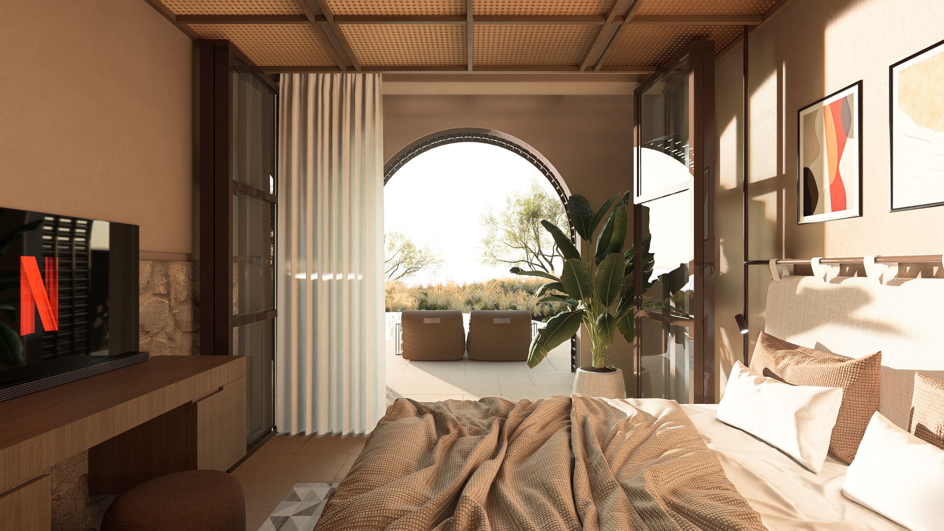 Maisonette with Individual Pool  | Pillow-top beds, in-room safe, soundproofing, free WiFi