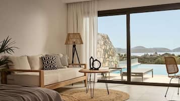 Deluxe-Suite, eigener Pool, Meerblick (Infinity) | Zimmersafe, Schreibtisch, laptopgeeigneter Arbeitsplatz