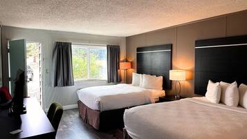 Standard Double Room, 2 Queen Beds, Ground Floor | Premium bedding, down comforters, pillowtop beds, desk