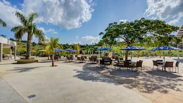 2 outdoor pools, open 9:00 AM to 8:00 PM, pool loungers