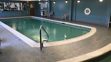 Indoor pool, open 6:00 AM to 10:00 PM, sun loungers