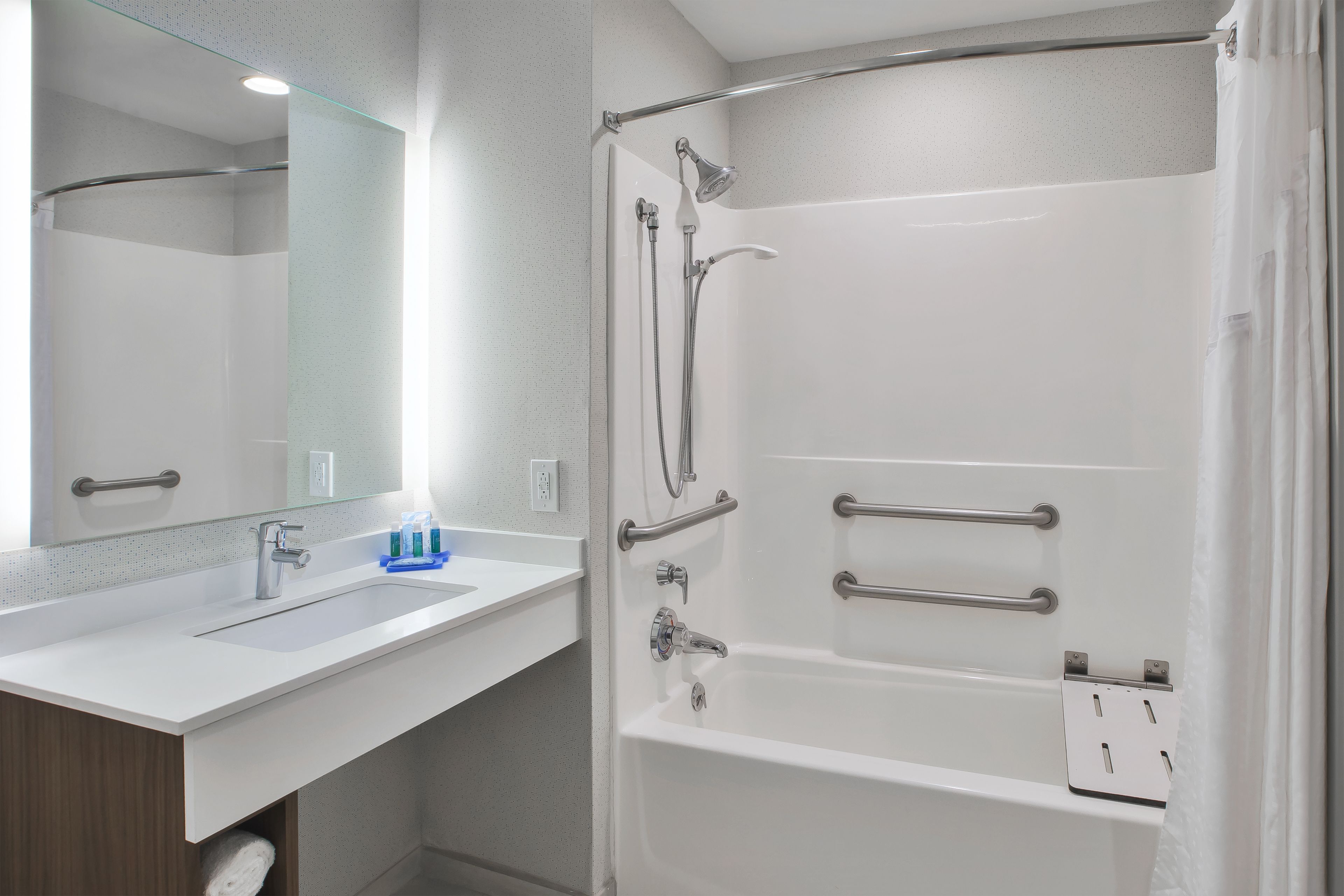 free toiletries, hair dryer, towels