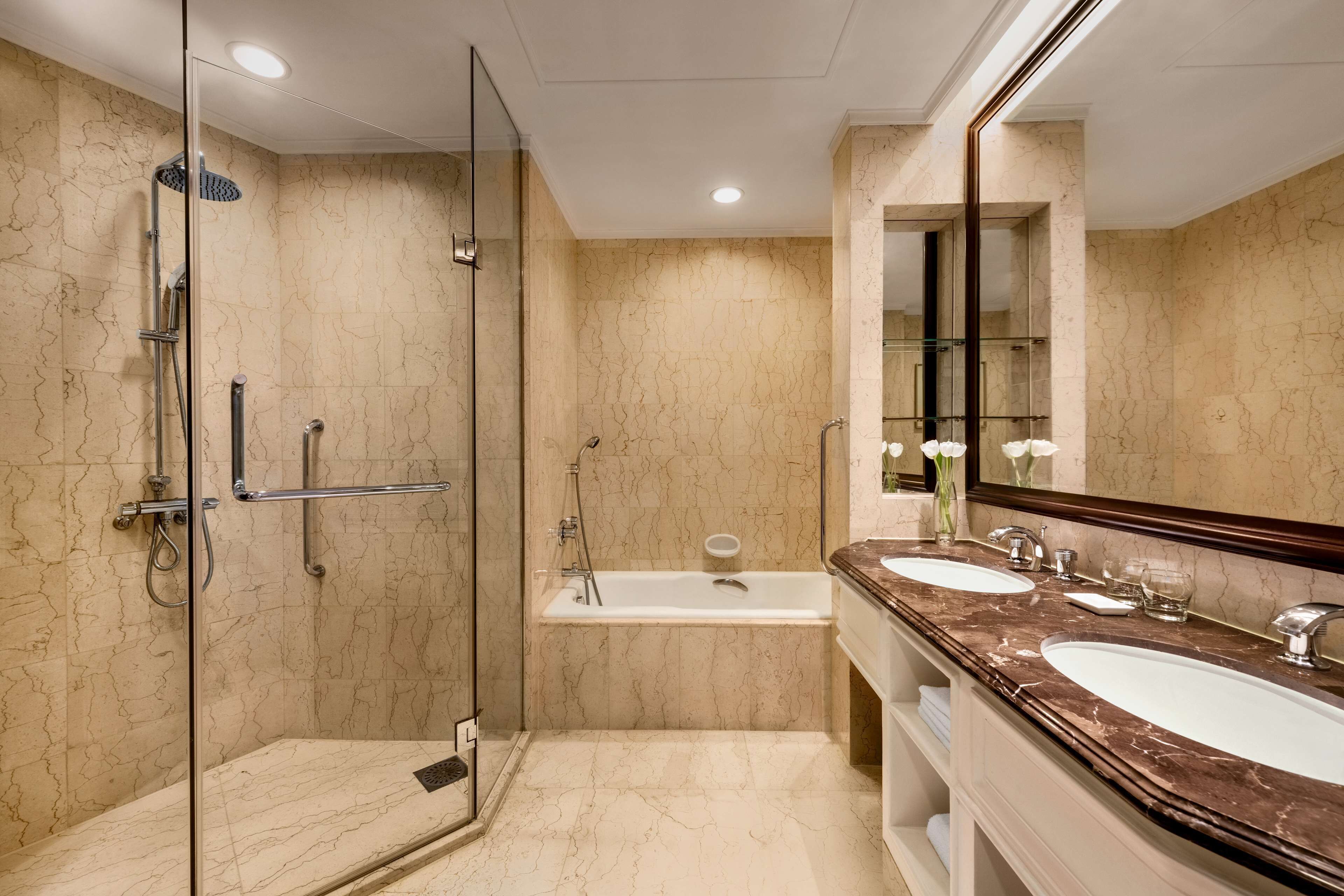 premier room, 1 king bed, city view (skyline) | bathroom | separate bathtub and shower, free toiletries, hair dryer, bathrobes