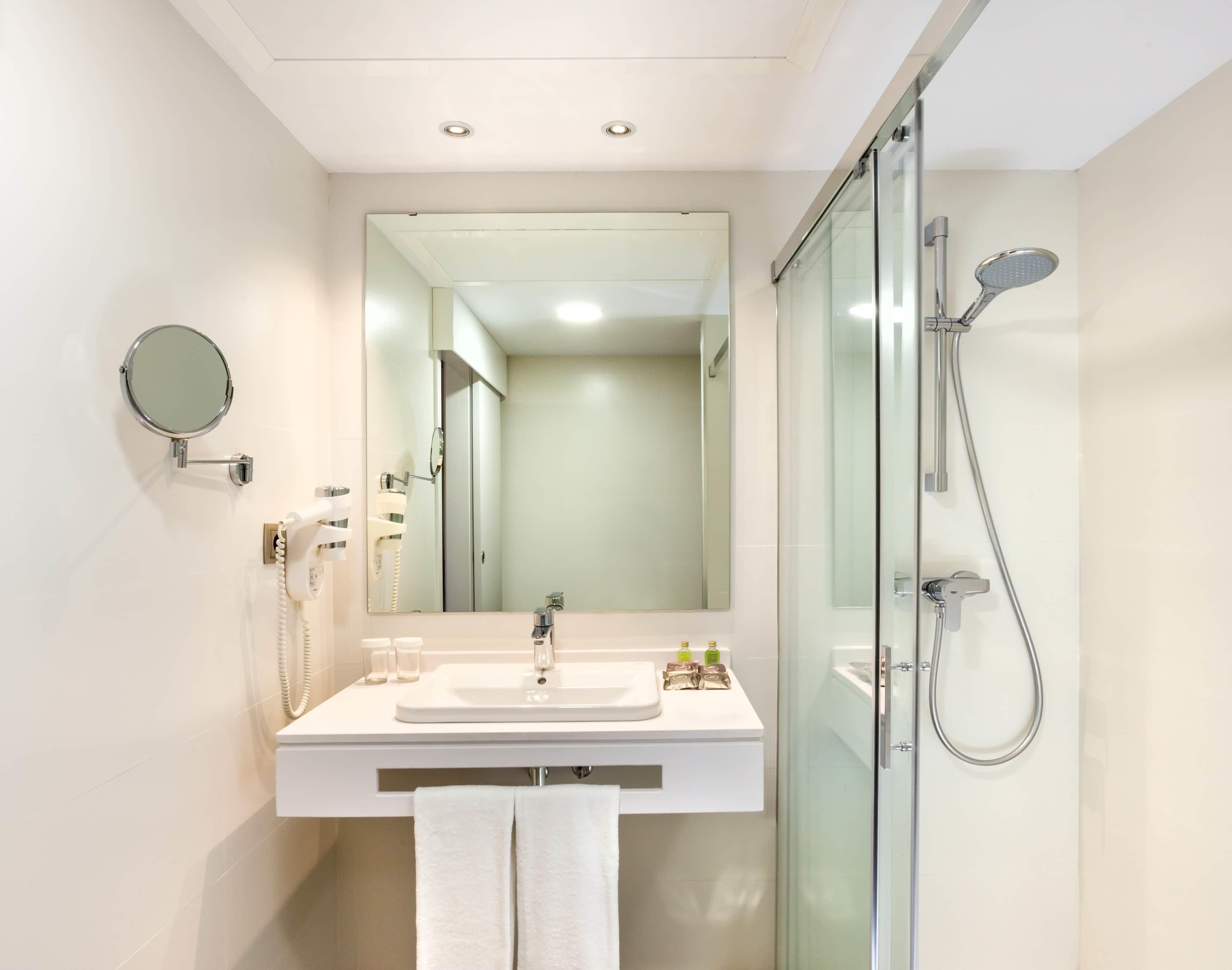 free toiletries, hair dryer, towels