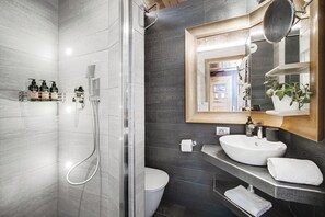 Chambre Cocoon Véranda | Baño | Secadora de cabello, batas, pantuflas, toallas 