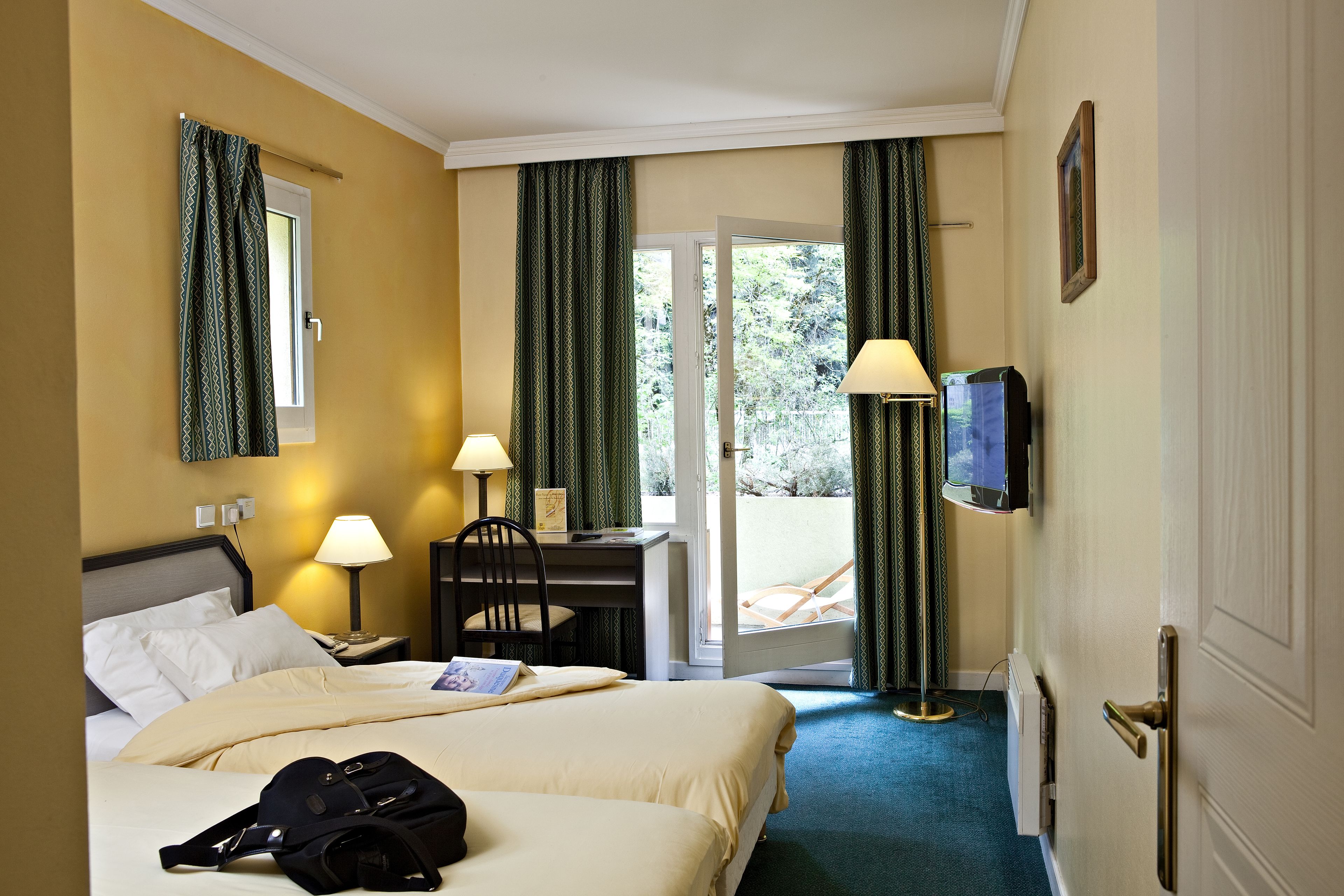 desk, blackout curtains, soundproofing, iron/ironing board