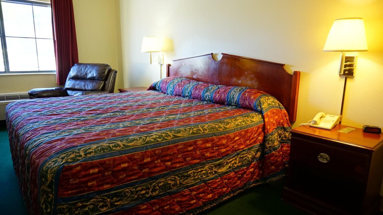 blackout curtains, iron/ironing board, free wifi, bed sheets