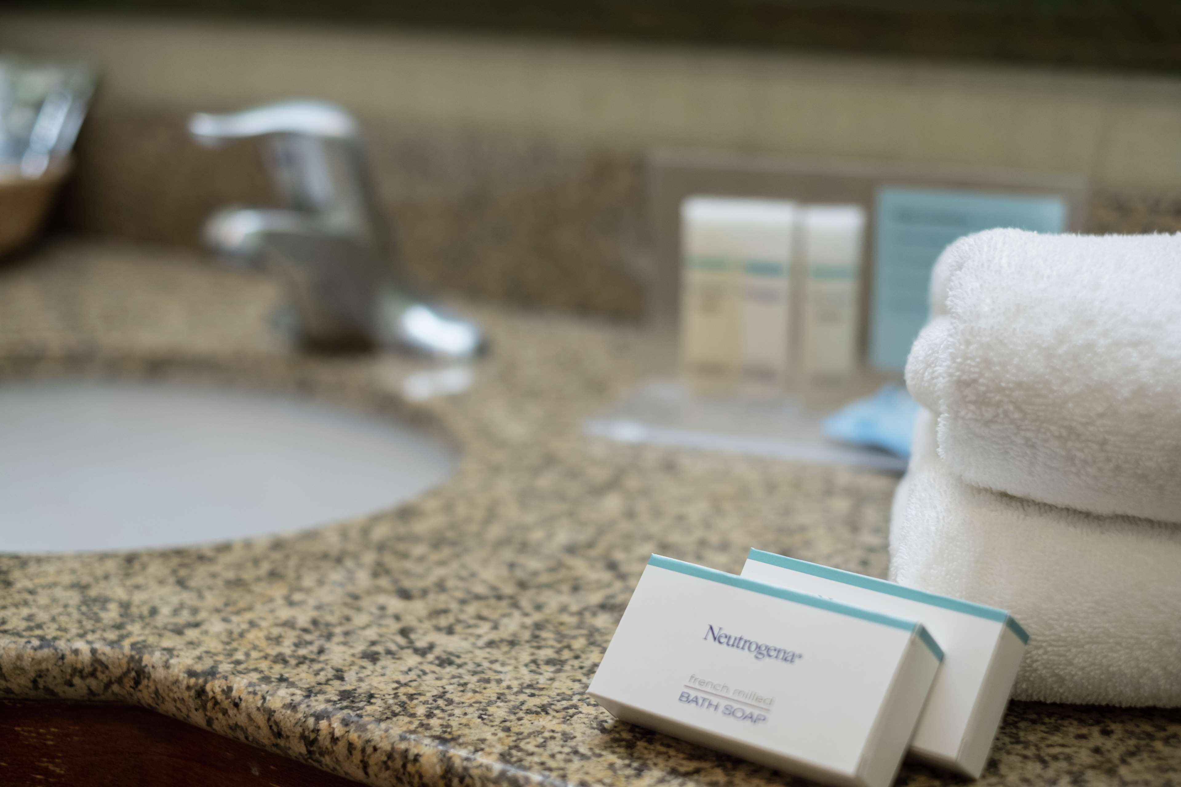 free toiletries, hair dryer, towels, soap