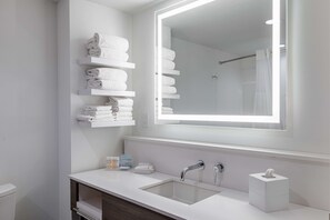 Hydromassage showerhead, free toiletries, hair dryer, towels - Hampton Inn & Suites Knoxville-Downtown (Knoxville)