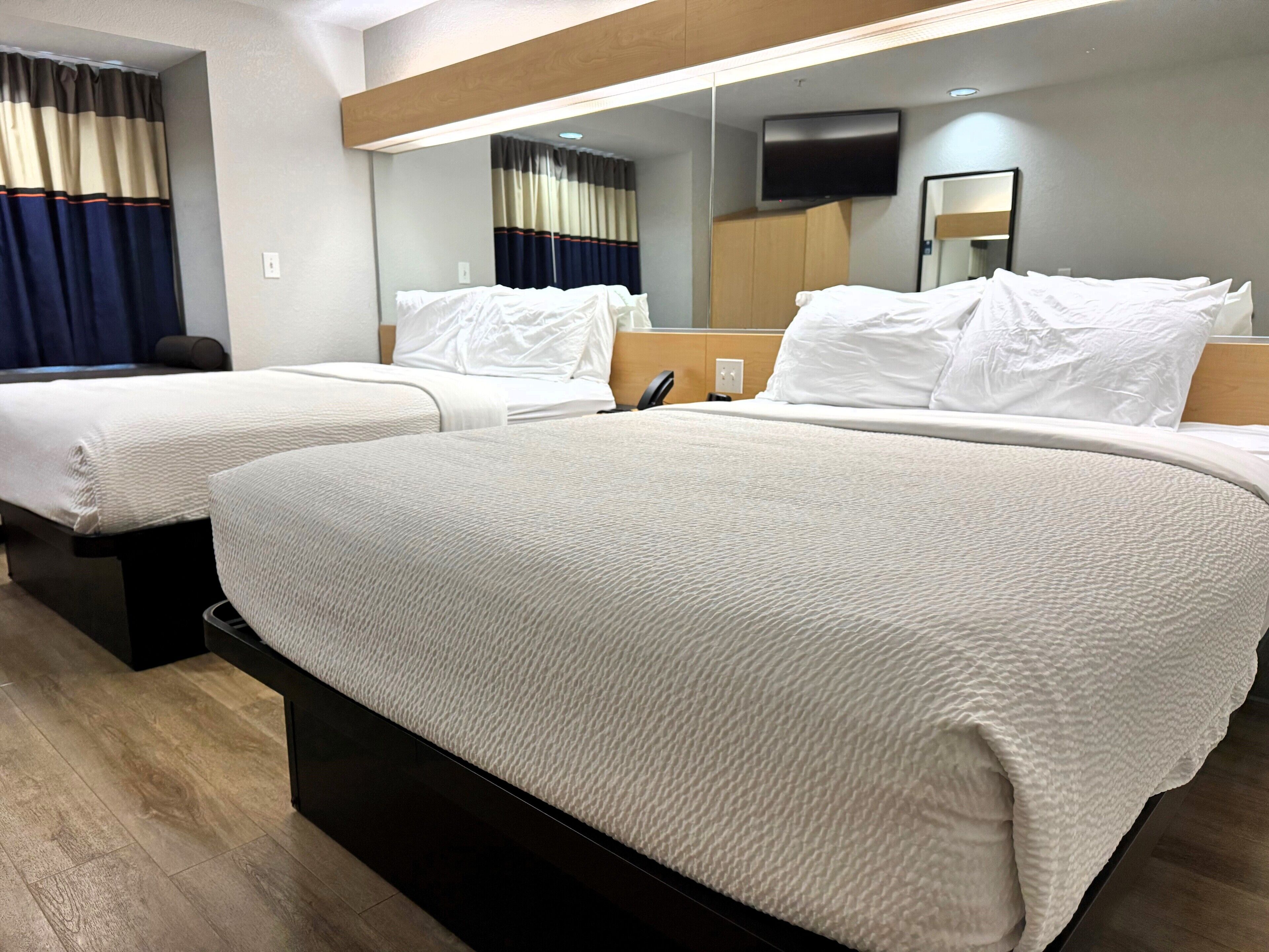 desk, blackout curtains, free wifi, bed sheets