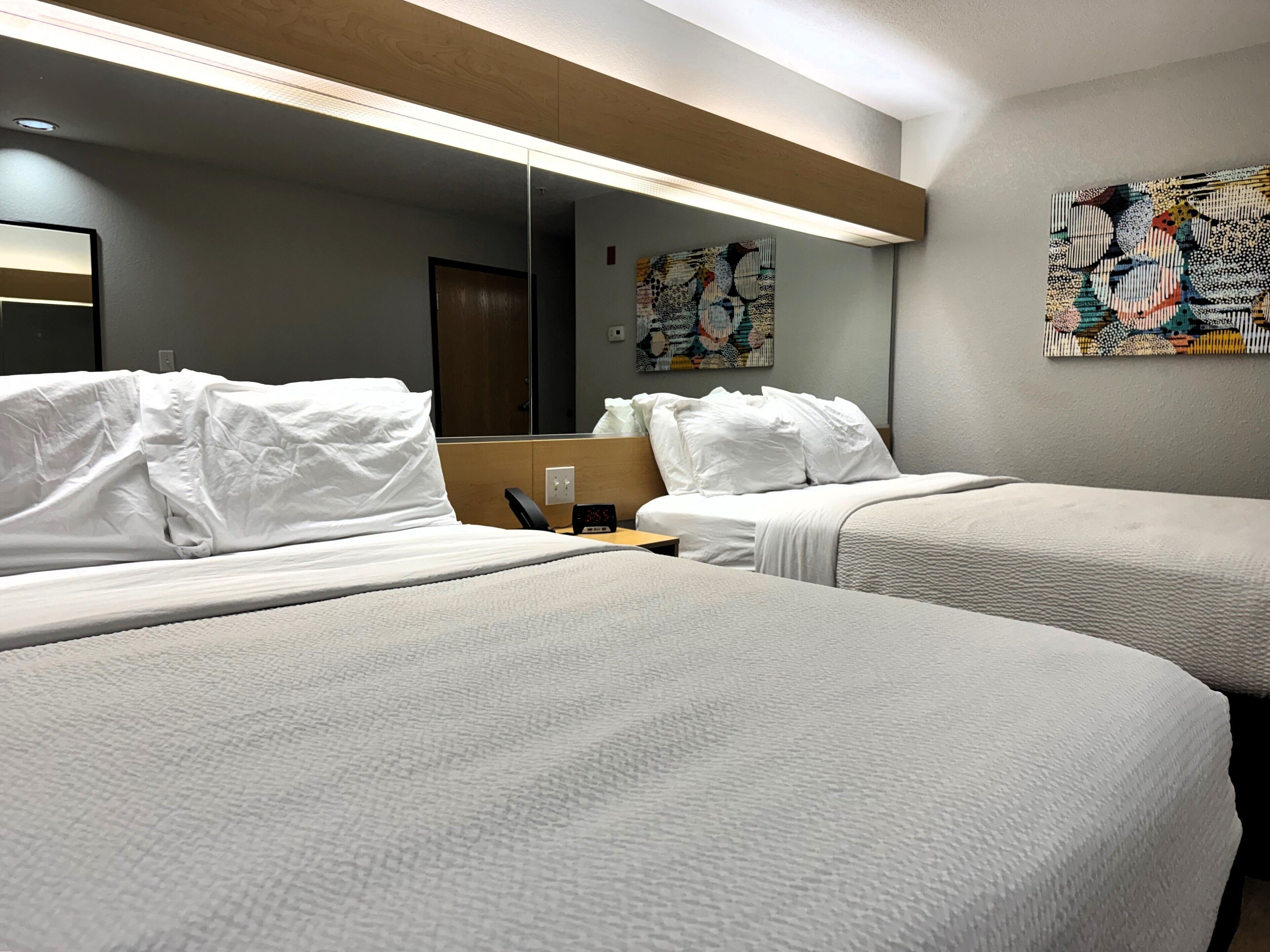 desk, blackout curtains, free wifi, bed sheets