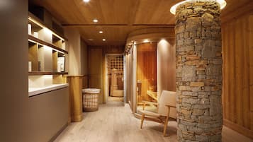 Sauna seca, sauna a vapor, banho turco/hammam, tratamentos corporais