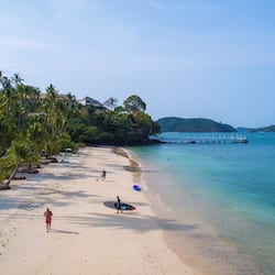Private beach, white sand, free beach shuttle, sun loungers
