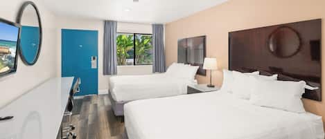 Standard Room, 2 Double Beds | Desk, blackout drapes, iron/ironing board (on request), WiFi (free)