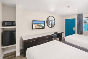 Standard Room, 2 Double Beds | Desk, blackout drapes, iron/ironing board (on request), WiFi (free)