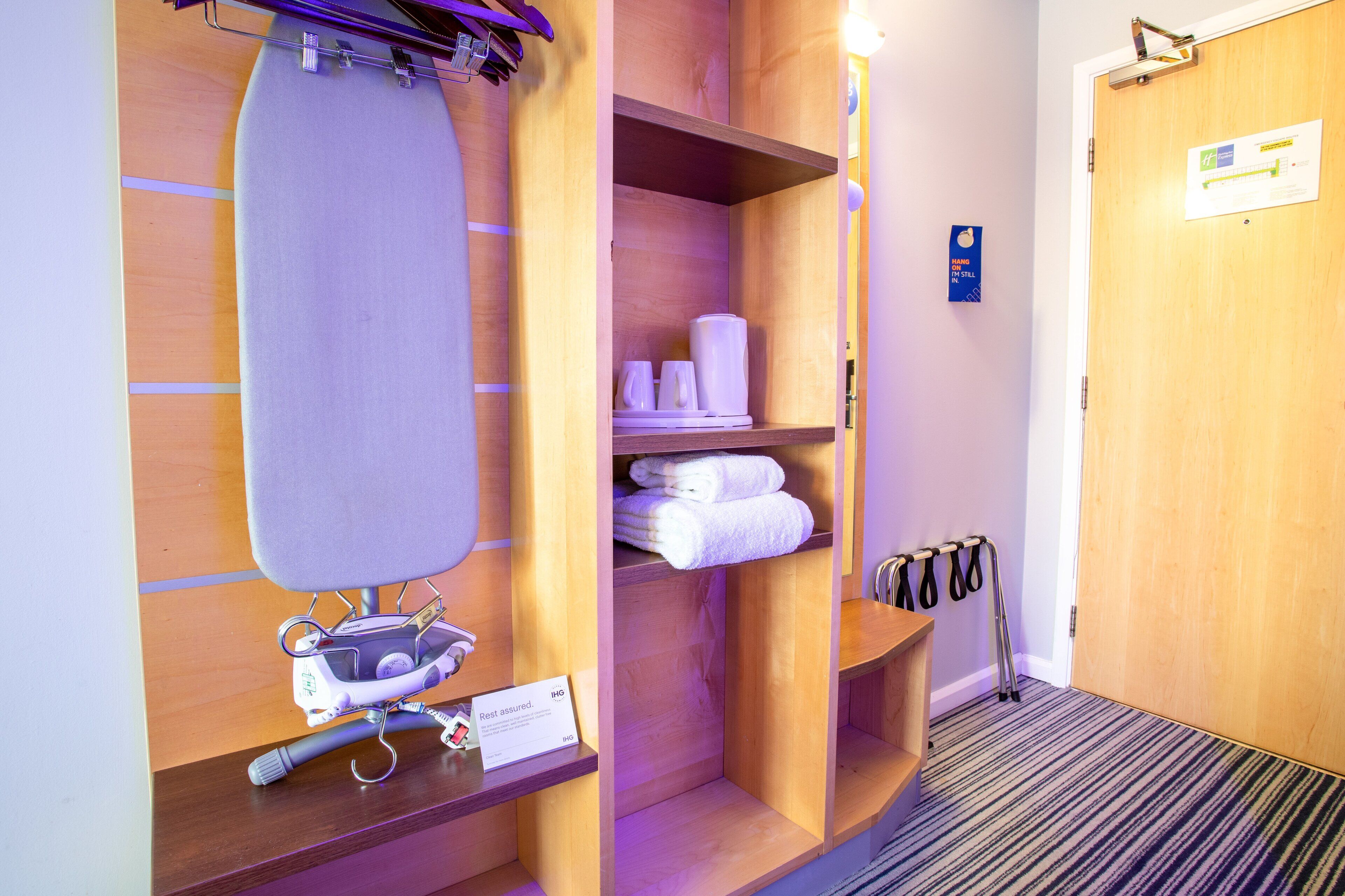 in-room safe, desk, blackout curtains, iron/ironing board