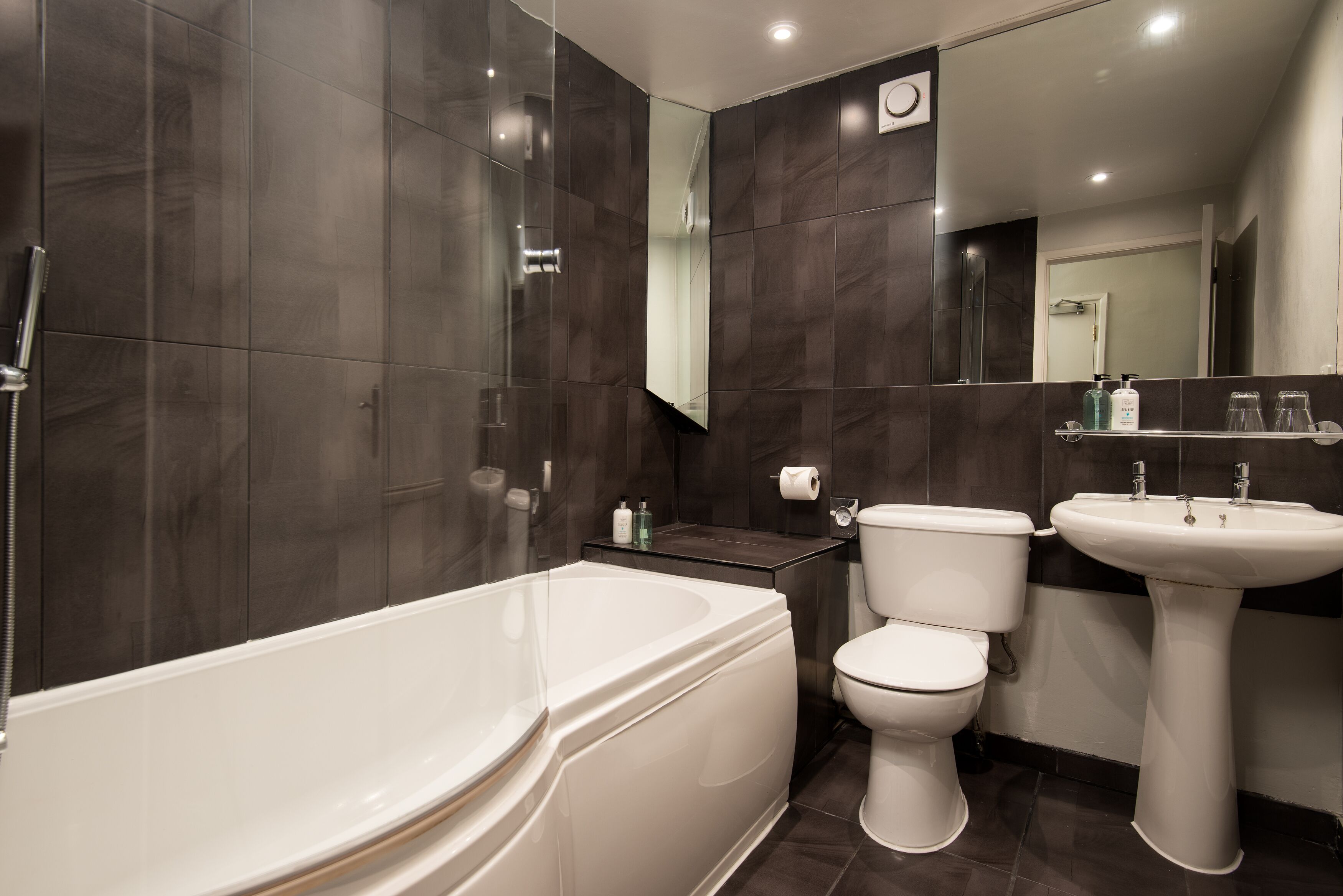 double or twin room with sofa bed | bathroom | free toiletries, hair dryer, towels