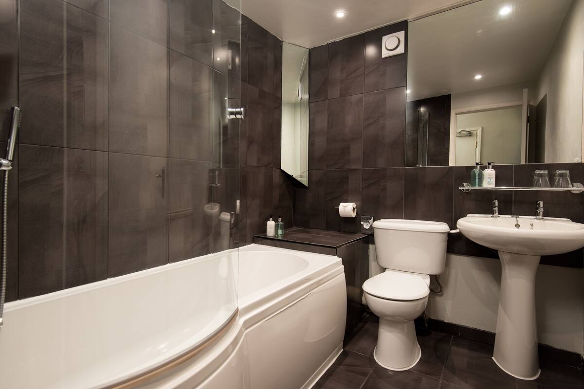 double or twin room with sofa bed | bathroom | free toiletries, hair dryer, towels