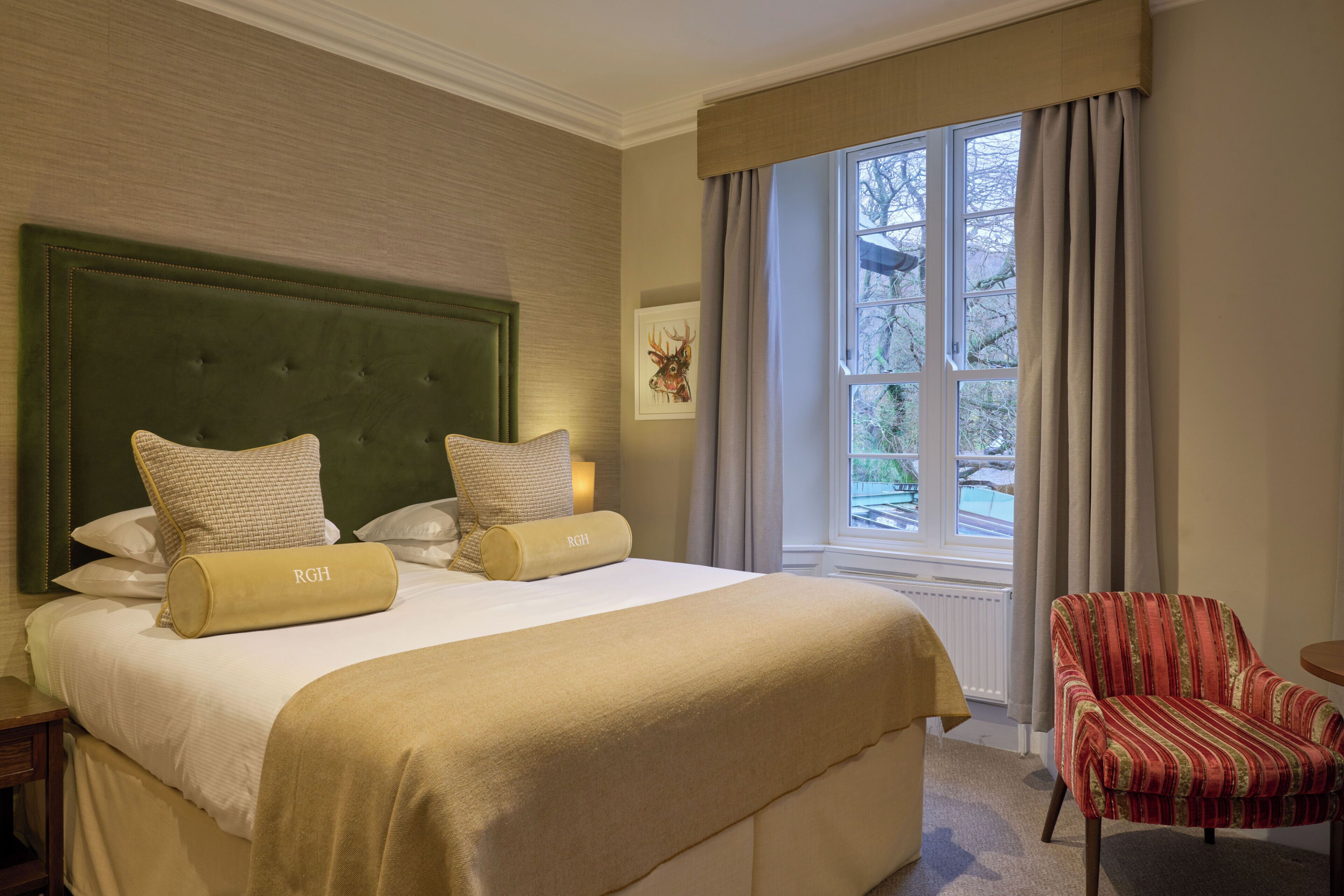 Rom – standard, 1 kingsize-seng, eget bad (Double Room) | Allergitestet sengetøy, skrivebord og skrivebord for bærbar PC