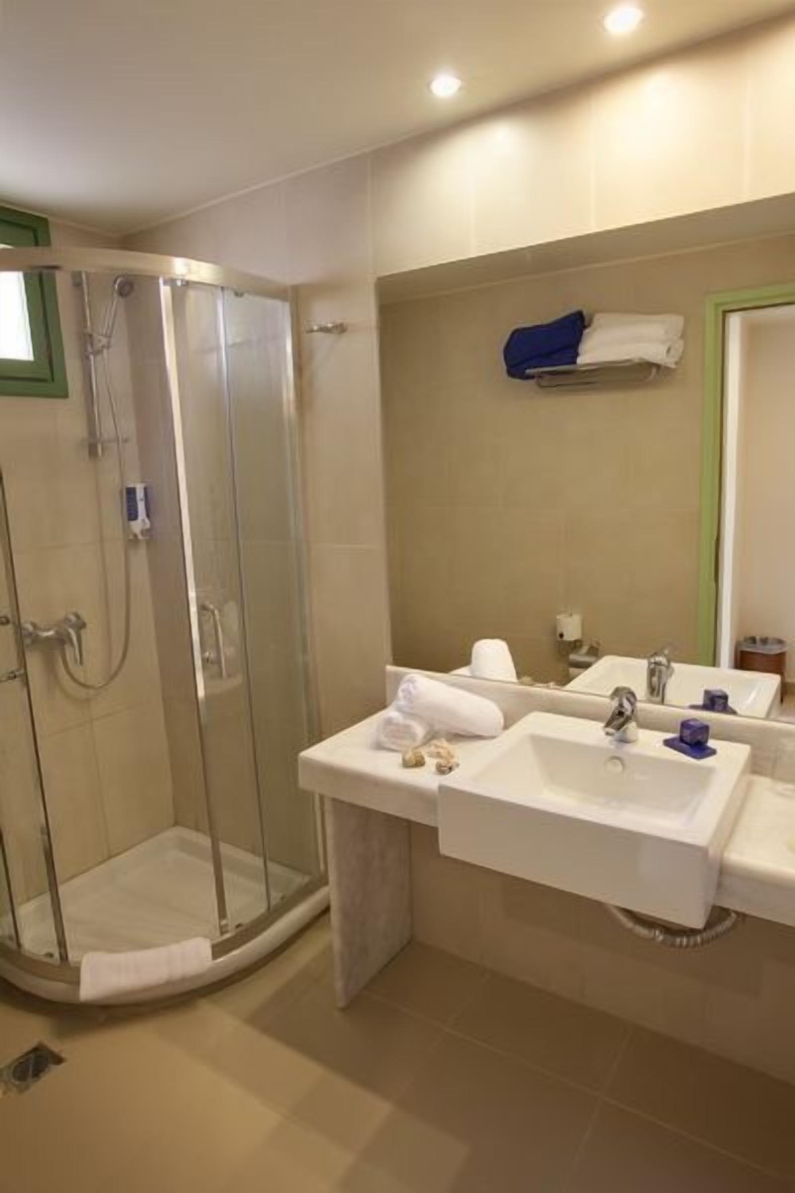 free toiletries, hair dryer, towels