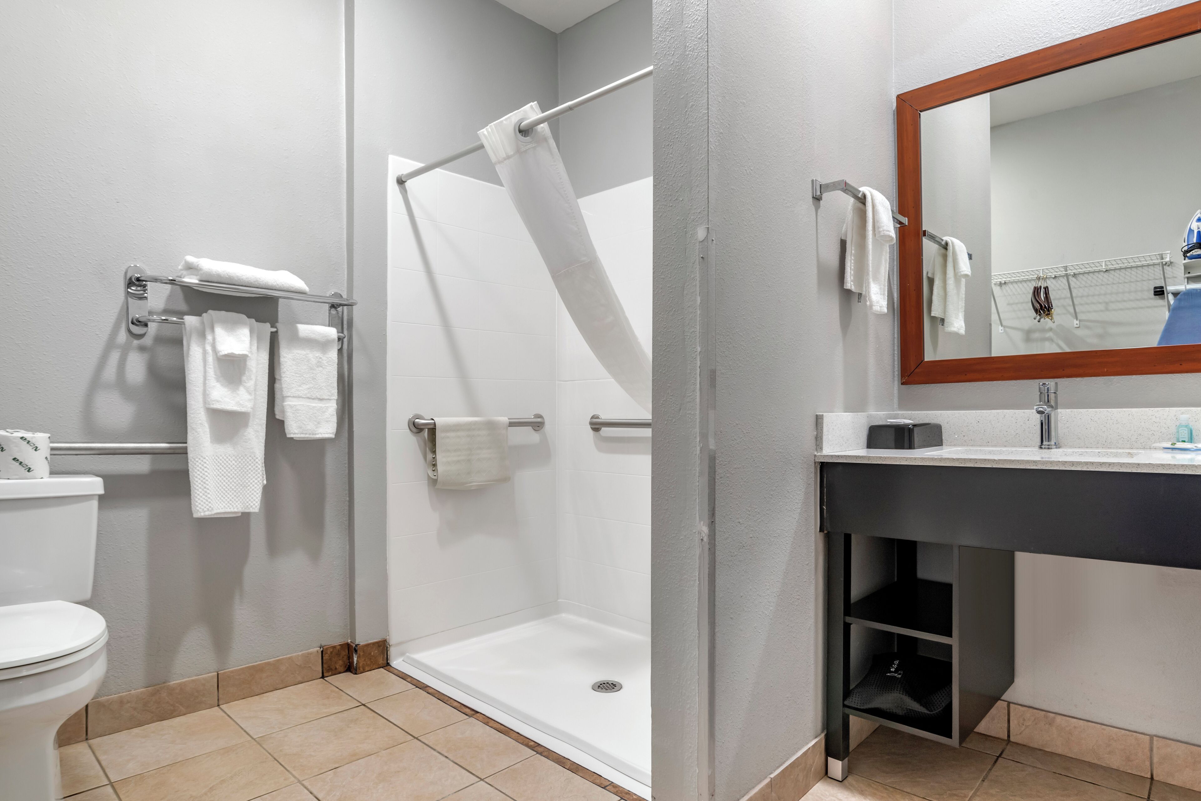 room, 1 king bed, accessible, non smoking | bathroom | hydromassage showerhead, free toiletries, hair dryer, towels