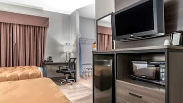 Standard Double Room, 2 Double Beds, Non Smoking | Desk, laptop workspace, blackout drapes, iron/ironing board