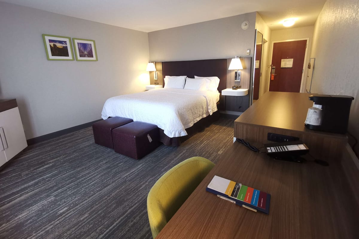 Premium bedding, down comforters, pillowtop beds, in-room safe