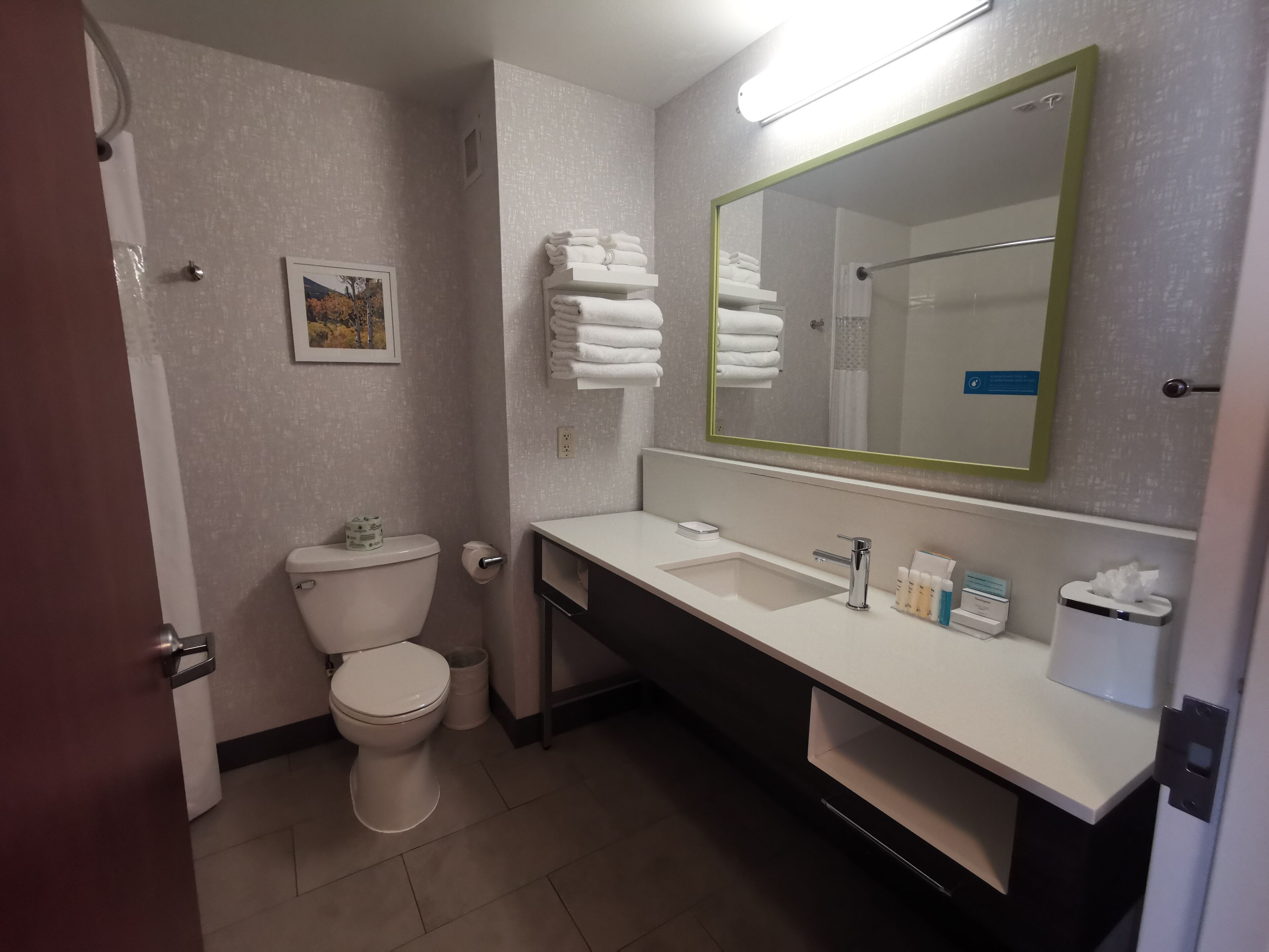 king studio with sofabed | bathroom | combined shower/bathtub, free toiletries, hair dryer, towels