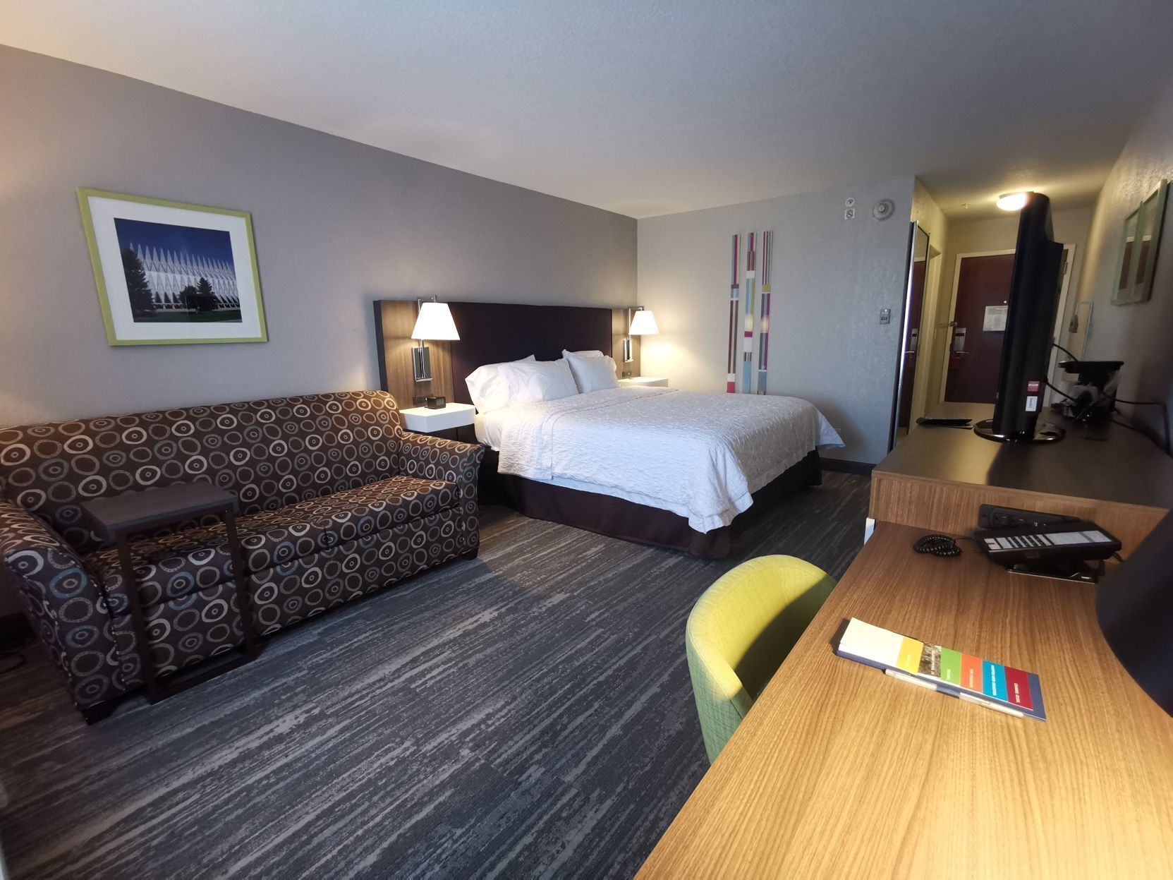 Premium bedding, down comforters, pillowtop beds, in-room safe