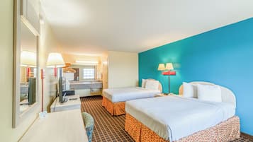 Room, 2 Double Beds, Non Smoking | Hypo-allergenic bedding, desk, free WiFi, bed sheets