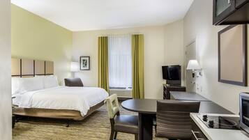 1 bedroom, desk, blackout curtains, iron/ironing board