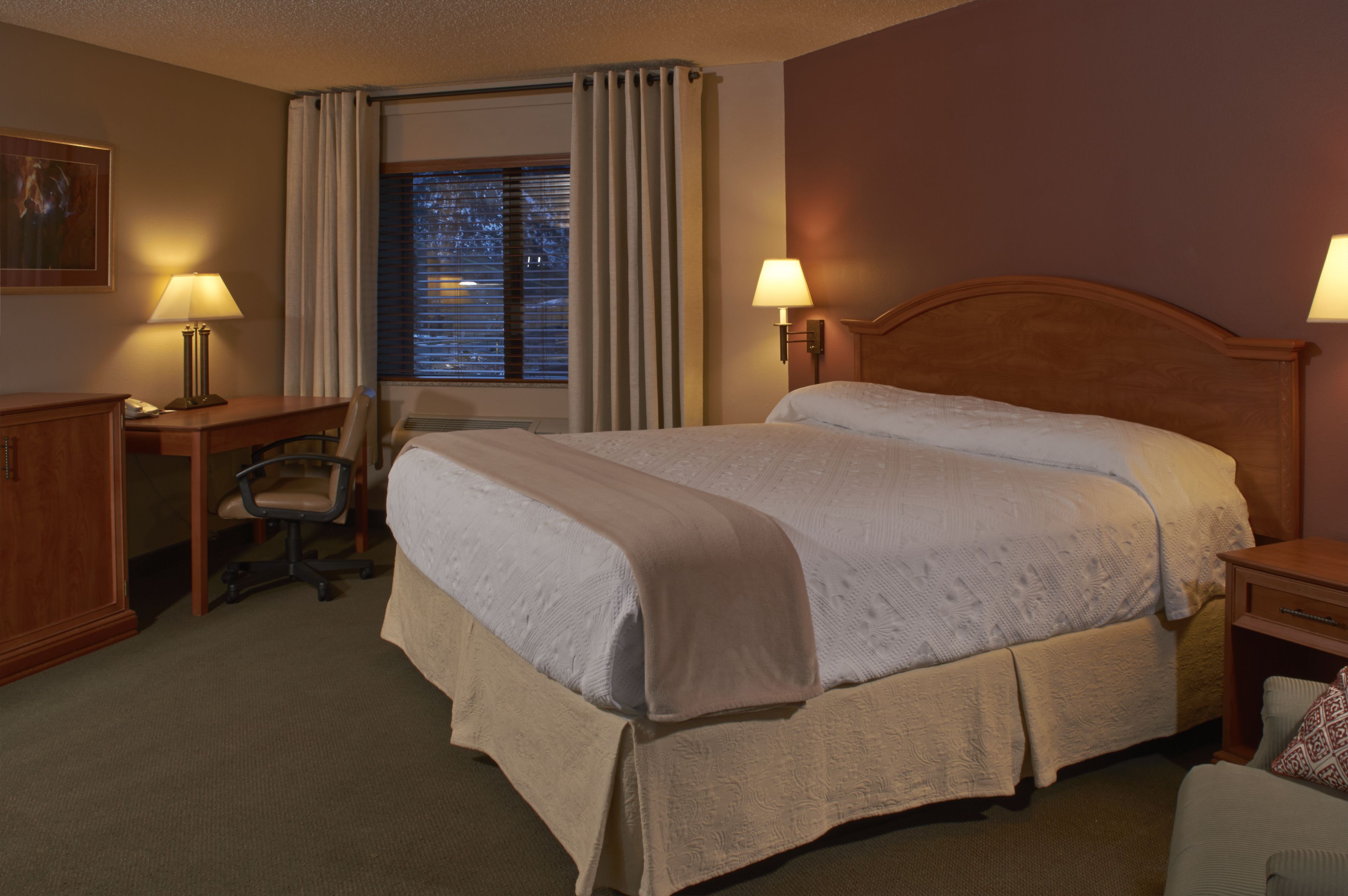 king bed | 1 bedroom, pillow-top beds, desk, iron/ironing board