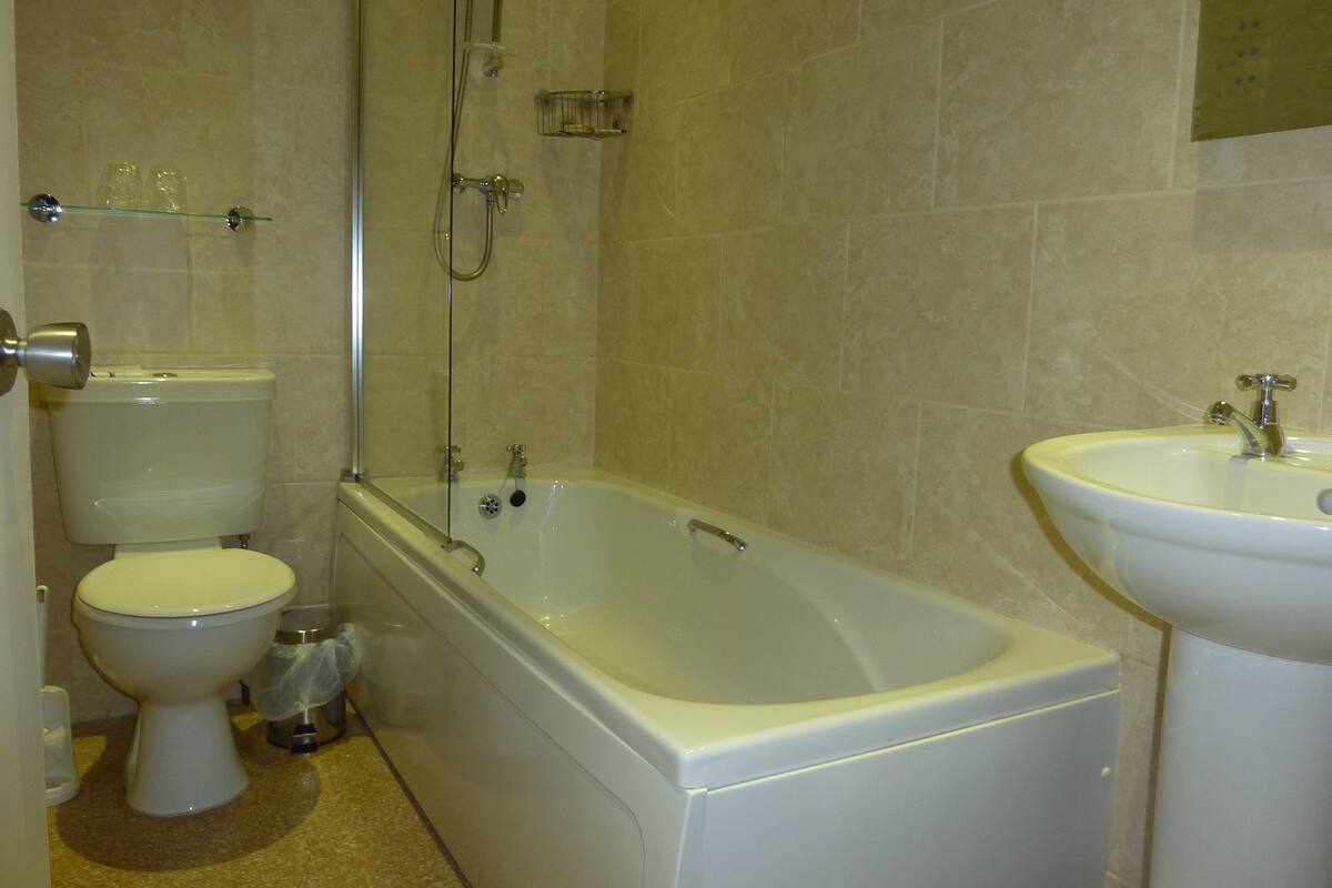 free toiletries, hair dryer, towels