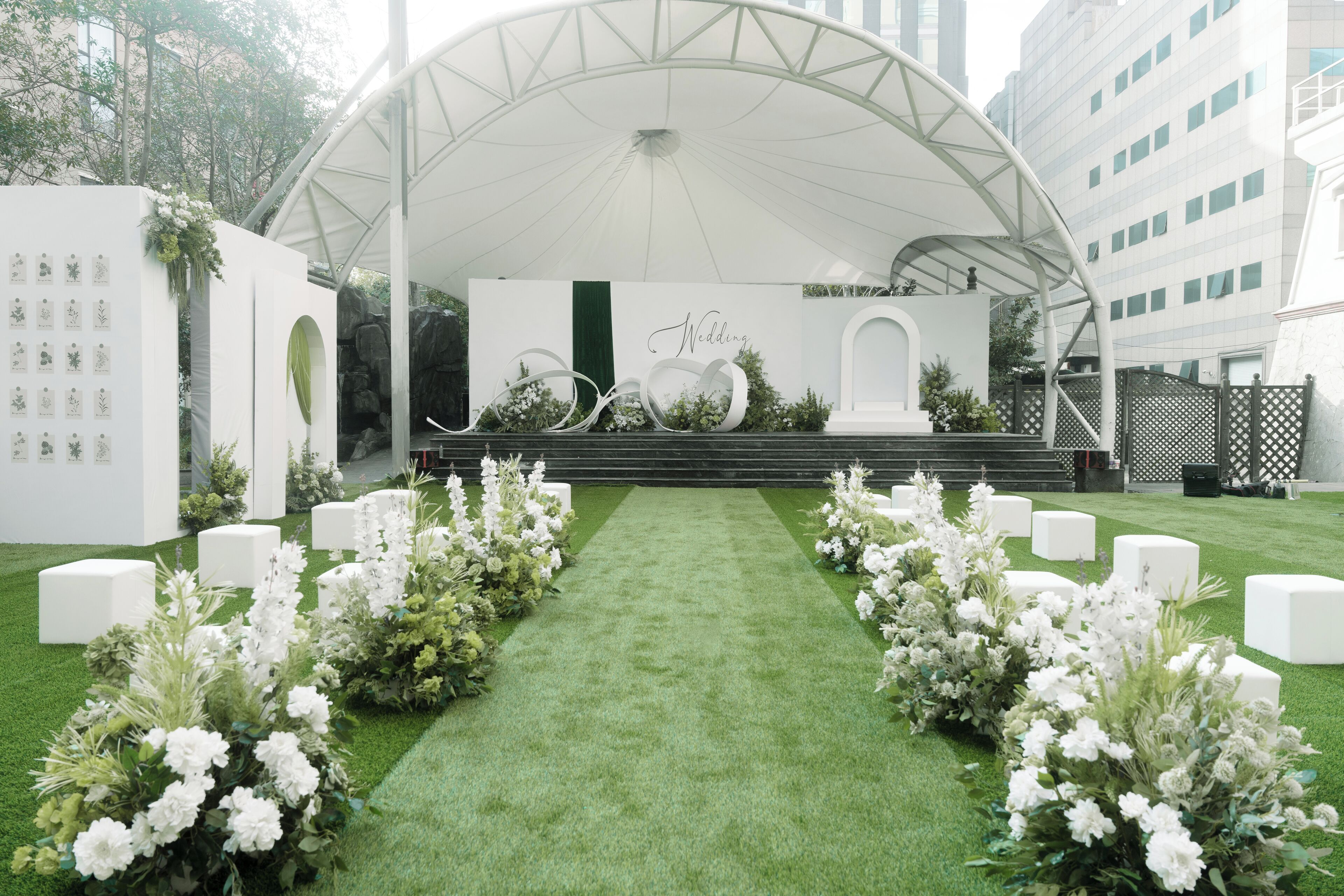 Outdoor wedding area