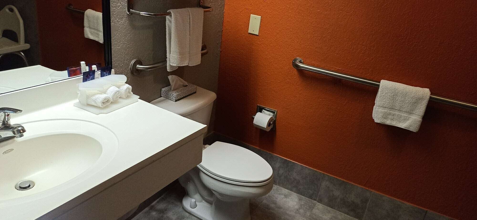 Bañera con ducha, artículos de tocador gratuitos, secador de pelo