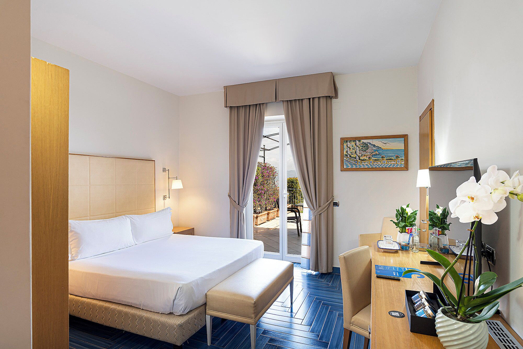Deluxe Room, Terrace, Sea View | Frette Italian sheets, premium bedding, minibar, in-room safe
