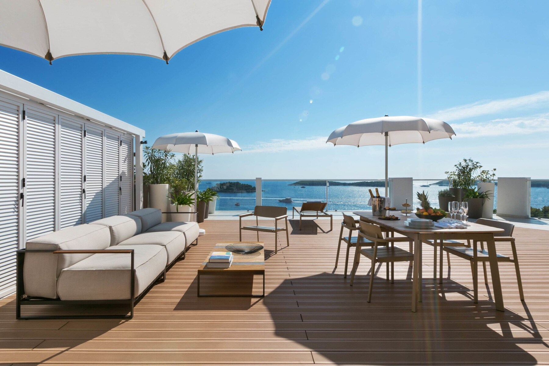 Deluxe Penthouse Two-Bedroom Suite, Terrace, Sea View | Beach/ocean view