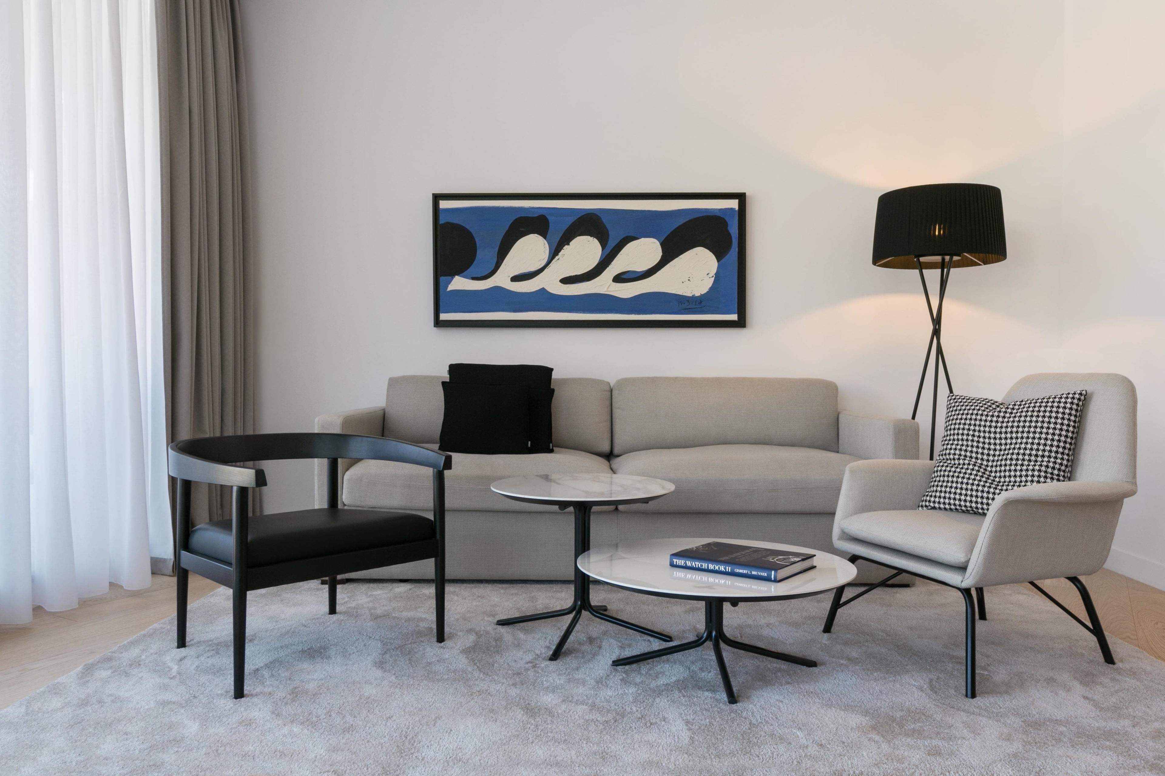 penthouse two-bedroom suite, balcony, sea view | living area | lcd tv, pay films