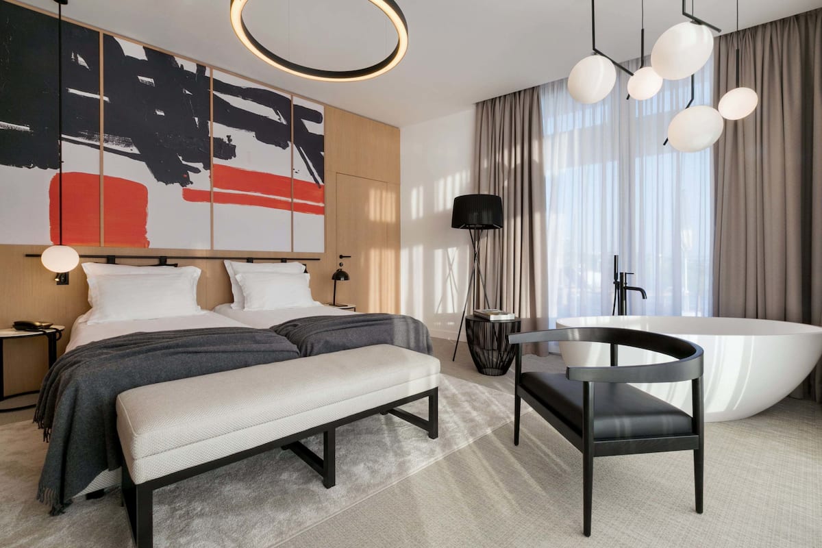 Deluxe Penthouse Two-Bedroom Suite, Terrace, Sea View | 1 bedroom, minibar, in-room safe, desk