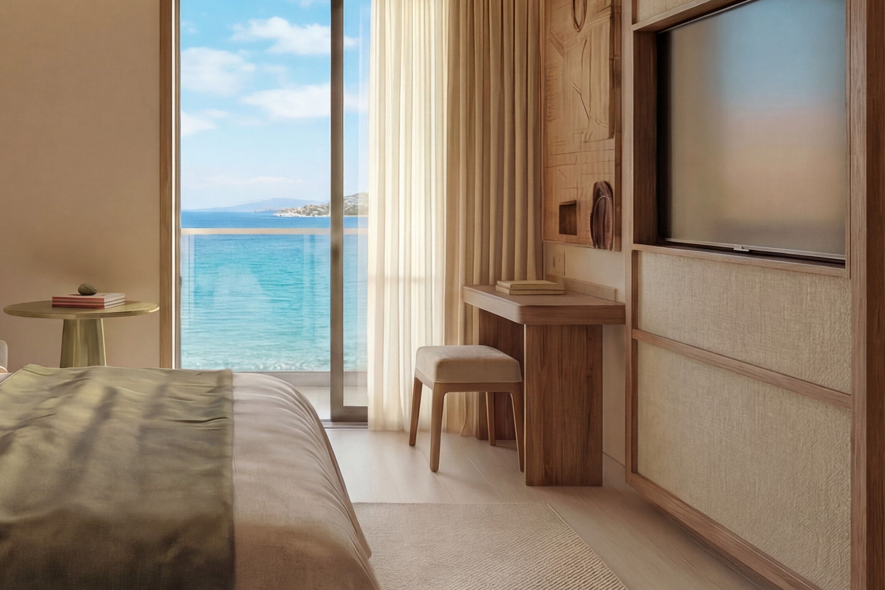 أغطية فراش متميزة ومأكولات ومشروبات مجانية في الميني بار ومكتب