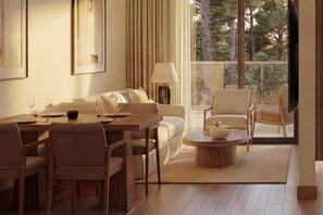 Premium Suite | Ropa de cama de alta calidad, artículos del minibar gratis y escritorio 