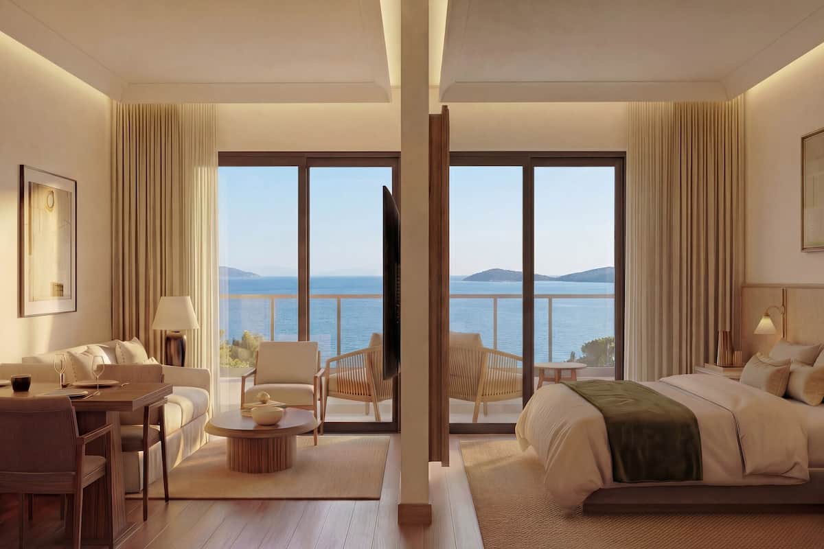 Premium Suite Balcony Sea View | 高級寢具、免費迷你吧物品、書桌、遮光布/窗簾