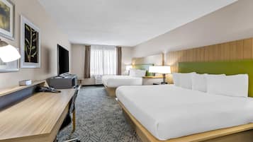 Room, Multiple Beds, Non Smoking (Efficiency) | 1 bedroom, premium bedding, desk, laptop workspace