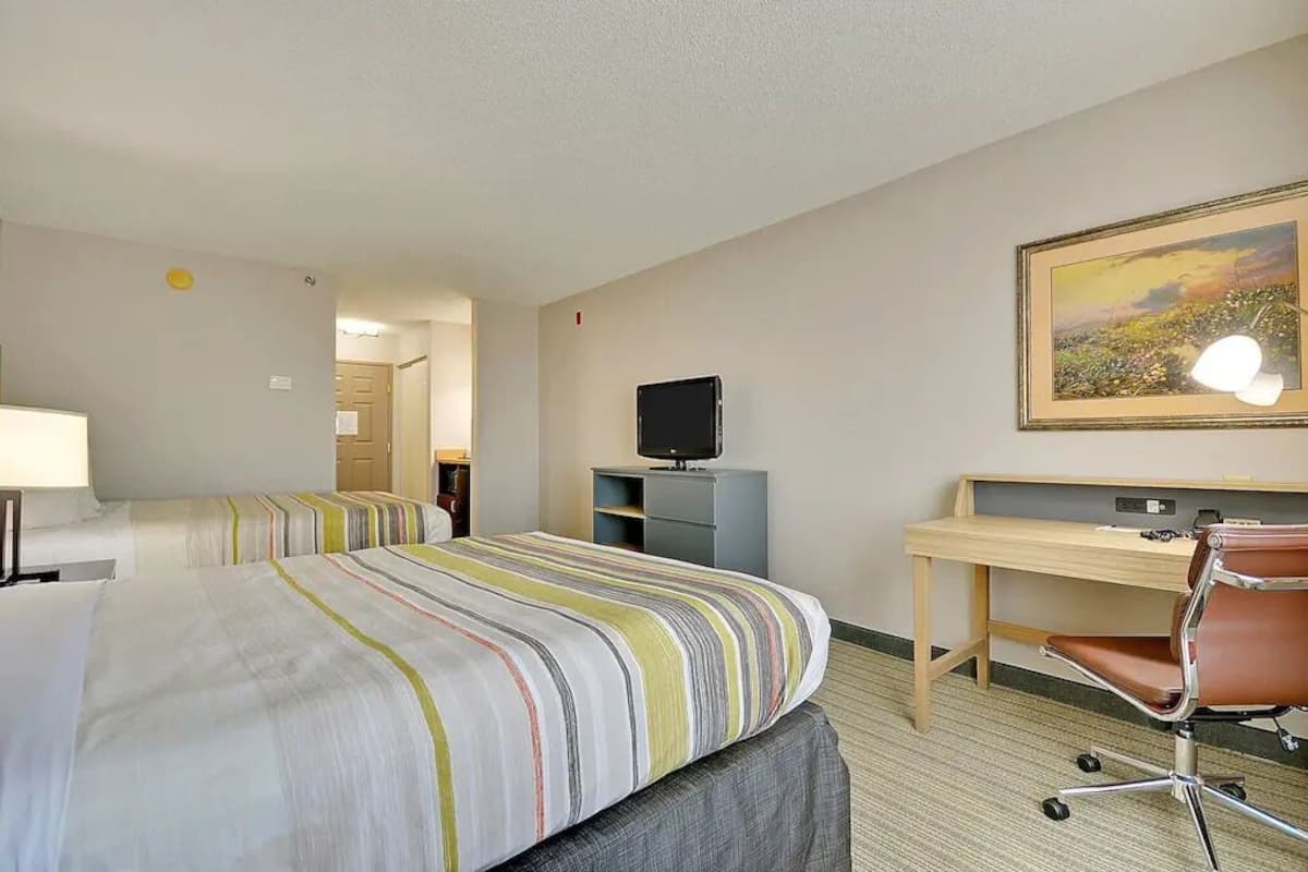 Room, 2 Queen Beds, Accessible, Non Smoking | 1 bedroom, premium bedding, desk, laptop workspace