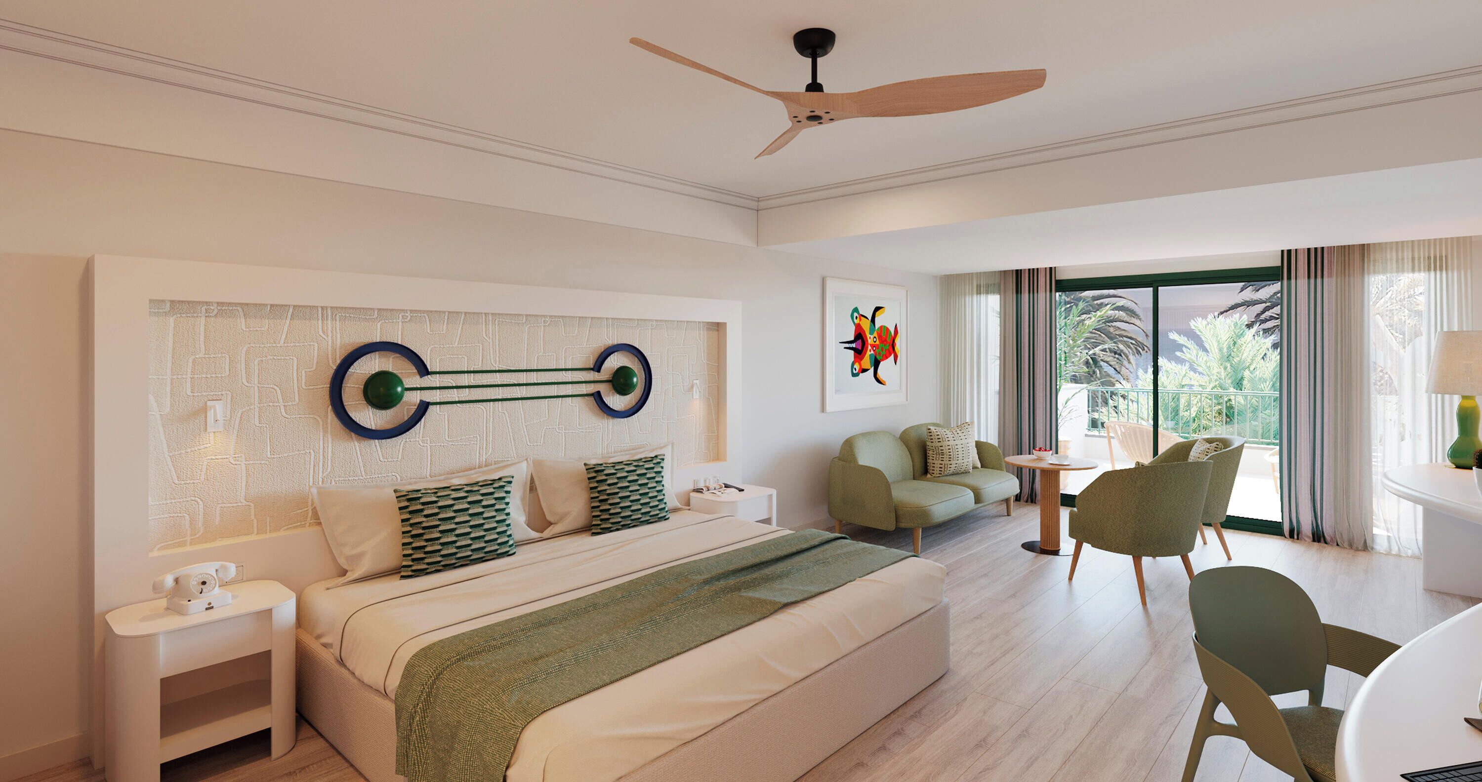 Een minibar, een kluis op de kamer, een bureau, gratis wifi